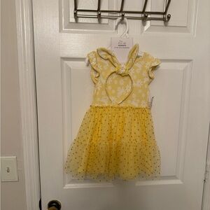 Yellow Floral Dress with Bow
